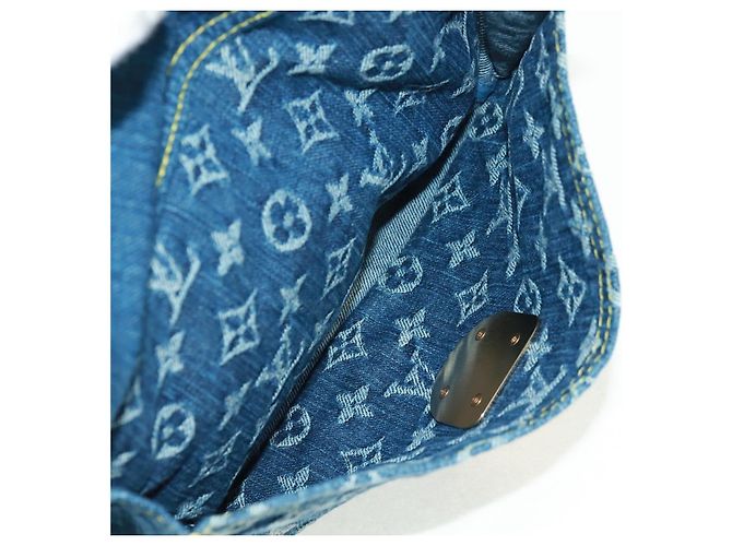 LOUIS VUITTON Bolso Shopper Plano de Denim Monogram Azul M95018 - vista 19