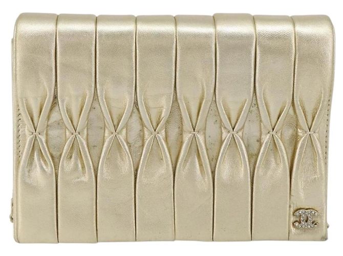 CHANEL Chain Shoulder Bag Lamb Skin Gold CC - vista 13
