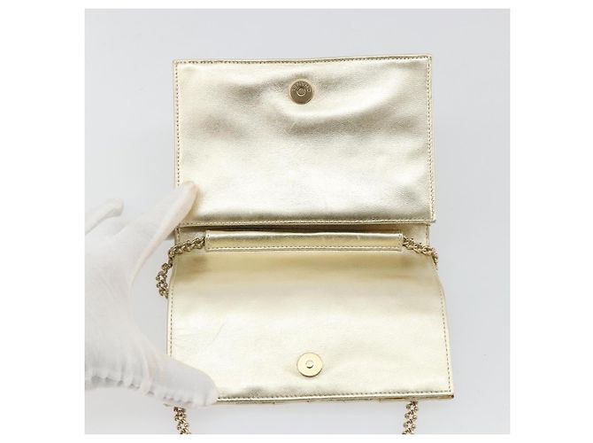 CHANEL Chain Shoulder Bag Lamb Skin Gold CC - vista 19
