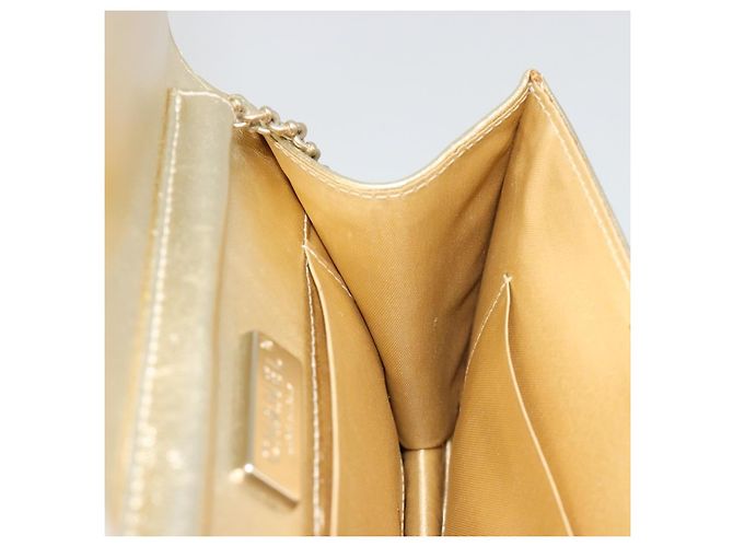 CHANEL Chain Shoulder Bag Lamb Skin Gold CC - vista 21