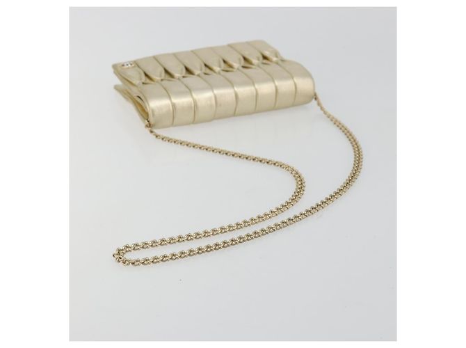 CHANEL Chain Shoulder Bag Lamb Skin Gold CC - vista 7