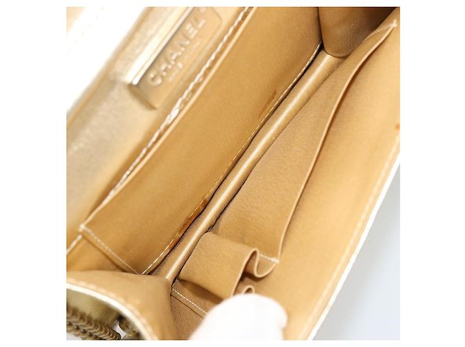 CHANEL Chain Shoulder Bag Lamb Skin Gold CC - vista 9