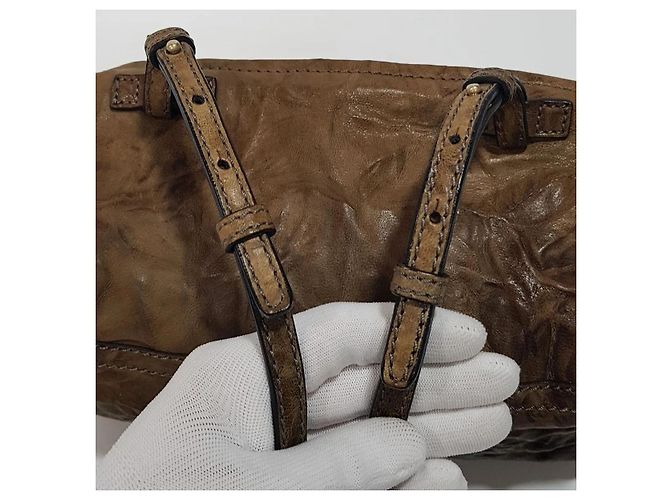 Givenchy Borsa a tracolla Pandora Mini Wrinkled Marrone - vista 6