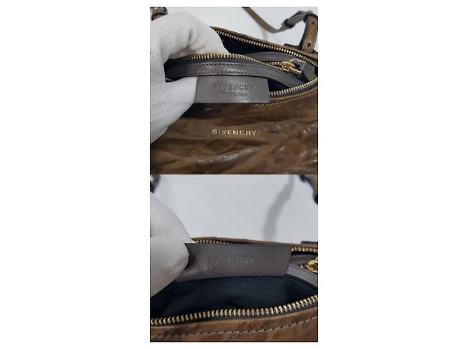 Givenchy Borsa a tracolla Pandora Mini Wrinkled Marrone - vista 9