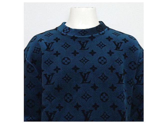 Louis Vuitton Iridescent Monogram Jacquard Sweatshirt Strick-T-Shirt für Herren Schwarz - Ansicht 2