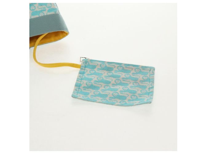 Hermès HERMES Animo Pixel GM Hand Bag Canvas Light Blue Silver - vista 18