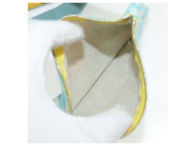 Hermès HERMES Animo Pixel GM Hand Bag Canvas Light Blue Silver - vista 22