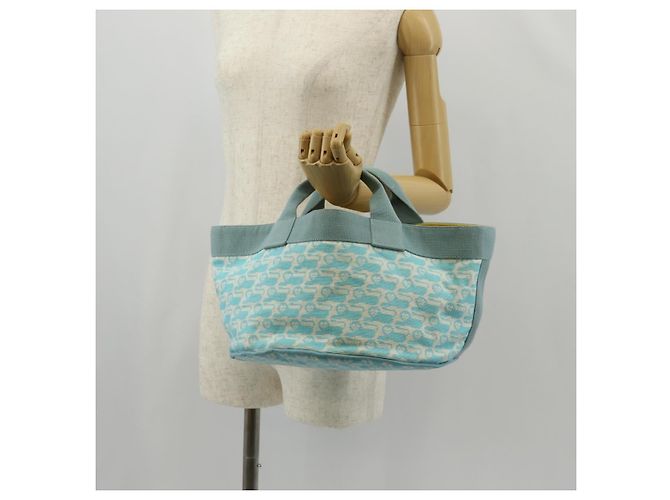Hermès HERMES Animo Pixel GM Hand Bag Canvas Light Blue Silver - vista 24