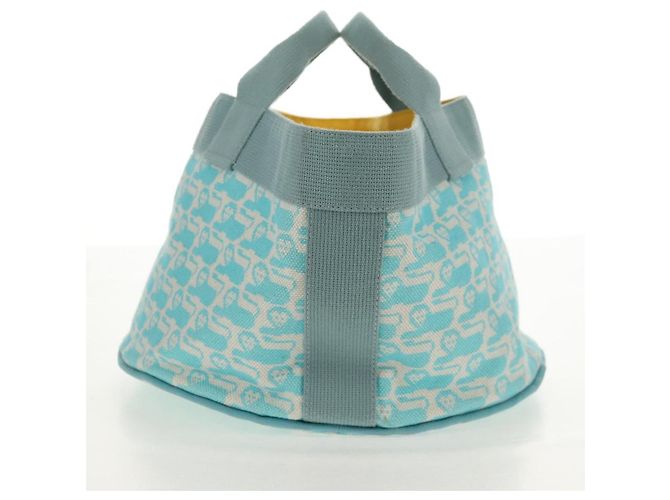Hermès HERMES Animo Pixel GM Hand Bag Canvas Light Blue Silver - vista 4
