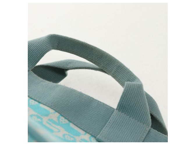 Hermès HERMES Animo Pixel GM Hand Bag Canvas Light Blue Silver - vista 8