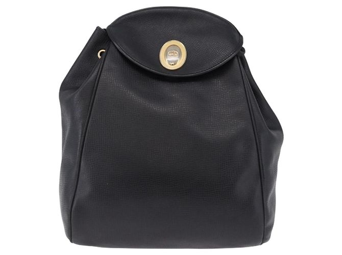 Christian Dior Backpack Leather Black Gold Tone - vista 13