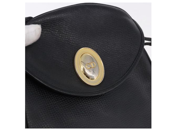 Christian Dior Backpack Leather Black Gold Tone - vista 17