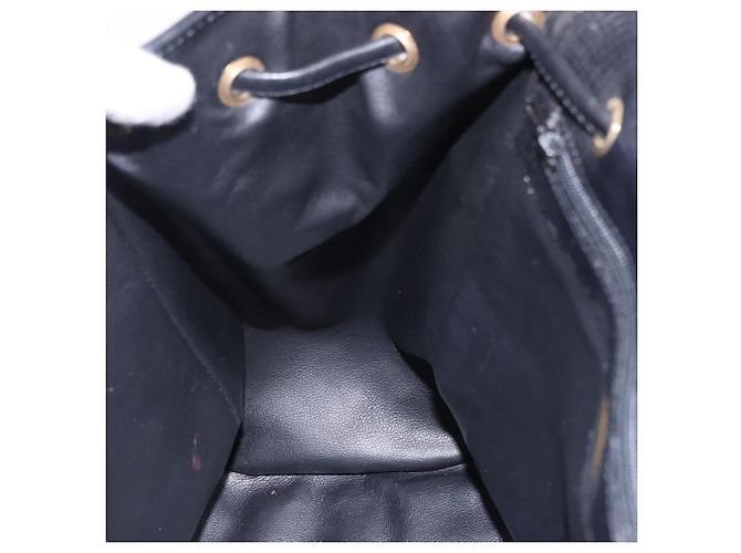 Christian Dior Backpack Leather Black Gold Tone - vista 20