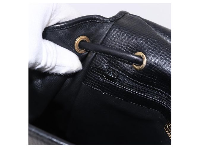 Christian Dior Backpack Leather Black Gold Tone - vista 21