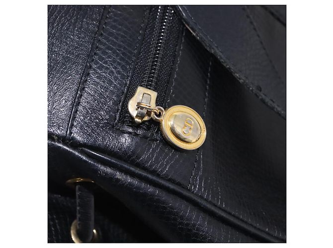 Christian Dior Backpack Leather Black Gold Tone - vista 23