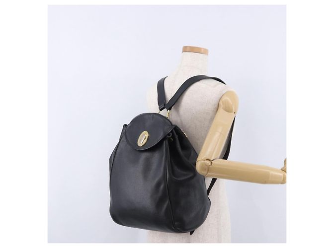 Christian Dior Backpack Leather Black Gold Tone - vista 25