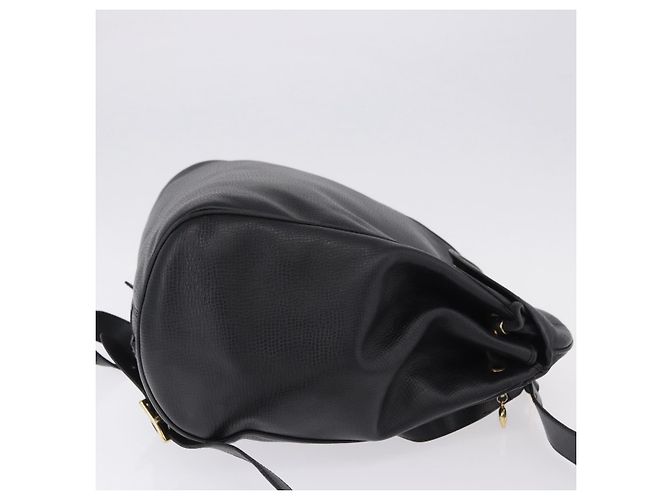 Christian Dior Backpack Leather Black Gold Tone - vista 3