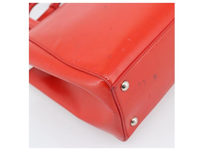 FENDI 2 JOURS Hand Bag Leather 2way Red Silver - vista 17