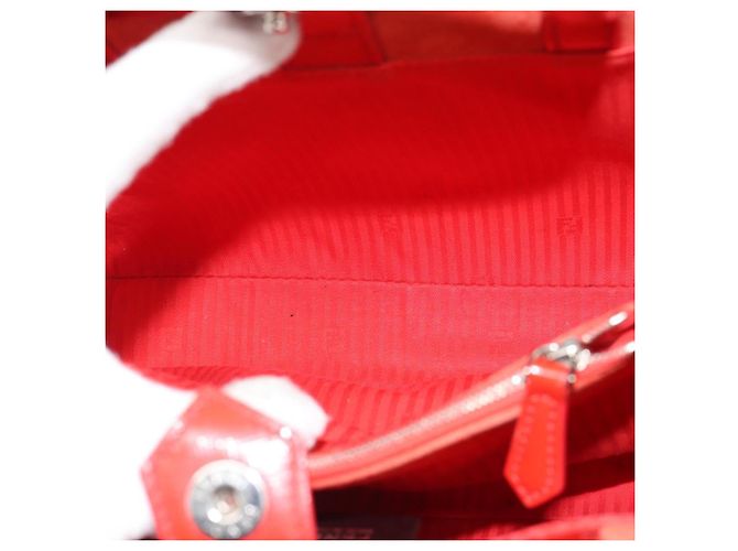 FENDI 2 JOURS Hand Bag Leather 2way Red Silver - vista 23