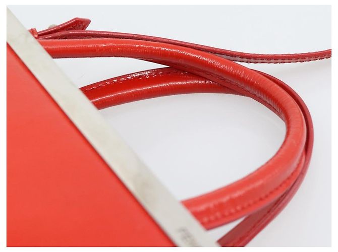 FENDI 2 JOURS Hand Bag Leather 2way Red Silver - vista 8