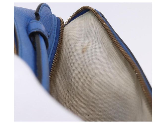 GUCCI Tiger Pattern Hand Bag Leather 2way Blue Gold 453565 - vista 11