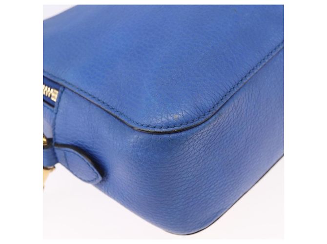 GUCCI Tiger Pattern Hand Bag Leather 2way Blue Gold 453565 - vista 17