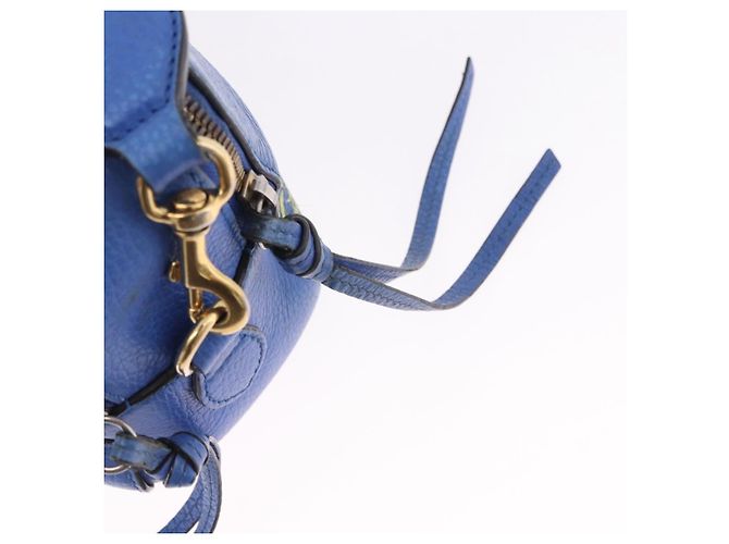 GUCCI Tiger Pattern Hand Bag Leather 2way Blue Gold 453565 - vista 21