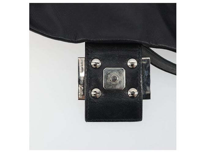 FENDI Mamma Baguette Shoulder Bag Leather Black Silver - vista 10