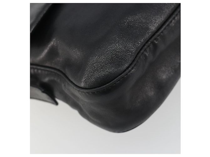 FENDI Mamma Baguette Shoulder Bag Leather Black Silver - vista 14