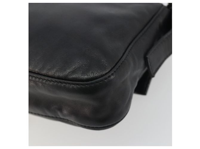 FENDI Mamma Baguette Shoulder Bag Leather Black Silver - vista 15