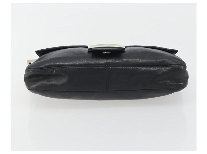 FENDI Mamma Baguette Shoulder Bag Leather Black Silver - vista 5