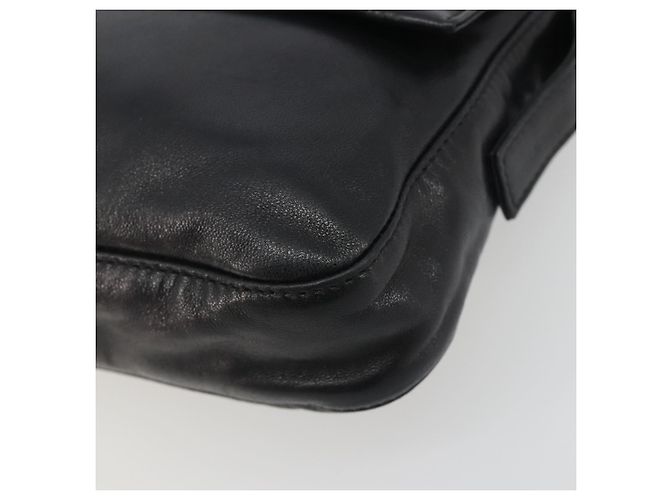 FENDI Mamma Baguette Shoulder Bag Leather Black Silver - vista 9