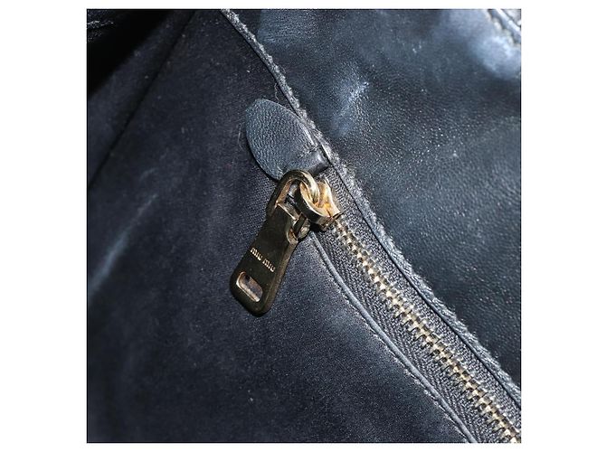 Miu Miu Matelasse Hand Bag Leather Black Gold - vista 22