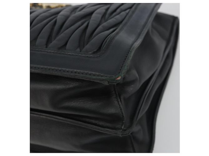 Miu Miu Matelasse Hand Bag Leather Black Gold - vista 9