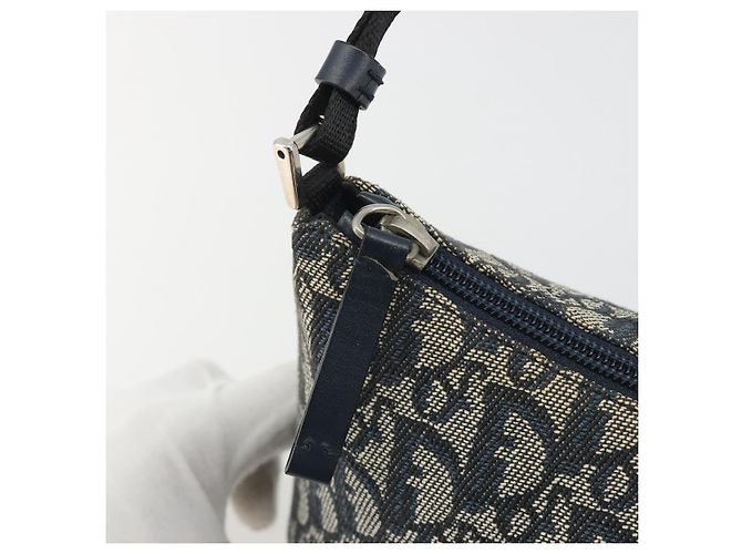 Christian Dior Trotter Canvas Shoulder Bag Navy Silver - vista 18