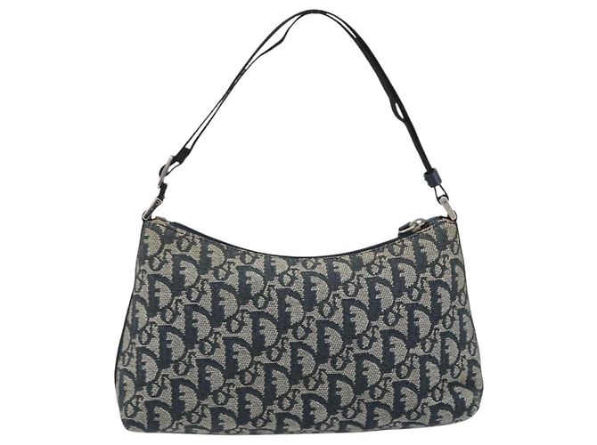Christian Dior Trotter Canvas Shoulder Bag Navy Silver - vista 2