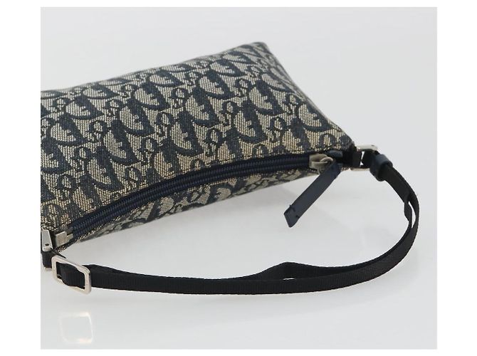 Christian Dior Trotter Canvas Shoulder Bag Navy Silver - vista 8