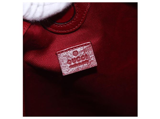 GUCCI Bolsa de ombro em couro vermelho prata 598086 - vista 18