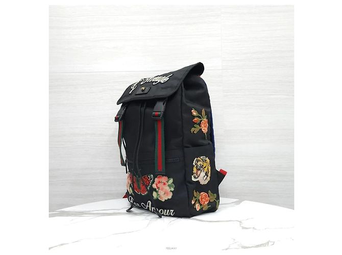 Gucci Techno Canvas Tiger Head Backpack Black - view 2