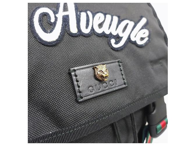 Gucci Techno Canvas Tiger Head Backpack Black - view 4
