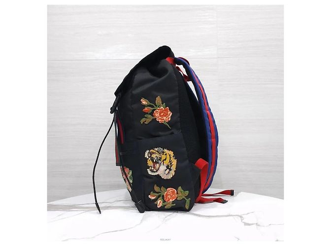 Gucci Techno Canvas Tiger Head Backpack Black - view 7