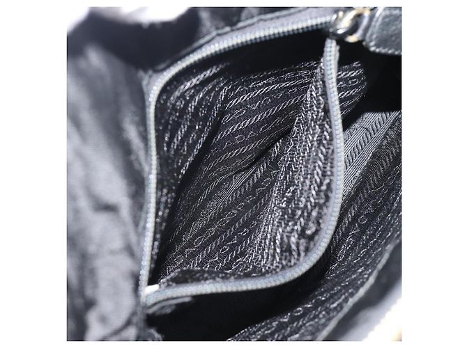 PRADA Chain Shoulder Bag Nylon Black Gold - vista 23