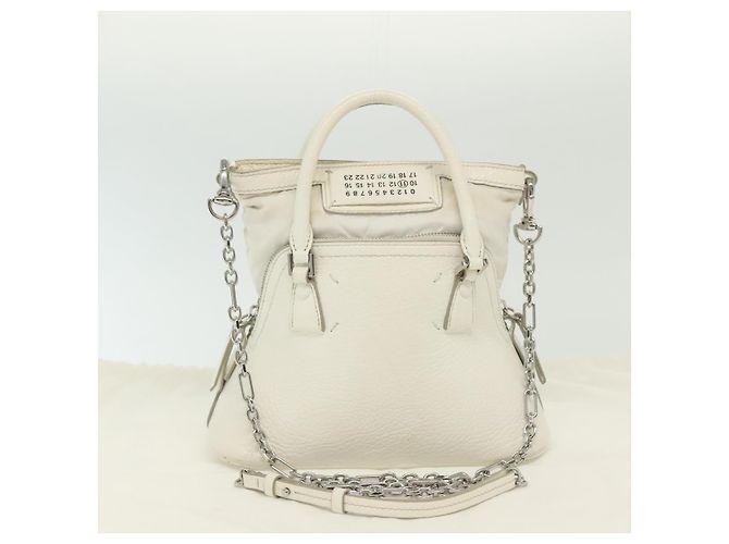 Maison Martin Margiela Maison Margiela 5AC Mini Hand Bag Leather 2way White Silver - vista 12