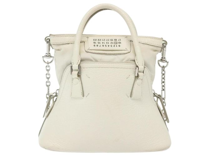 Maison Martin Margiela Maison Margiela 5AC Mini Hand Bag Leather 2way White Silver - vista 13