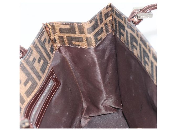 FENDI Zucca Canvas Mamma Baguette Tote Bag Brown Black - vista 21