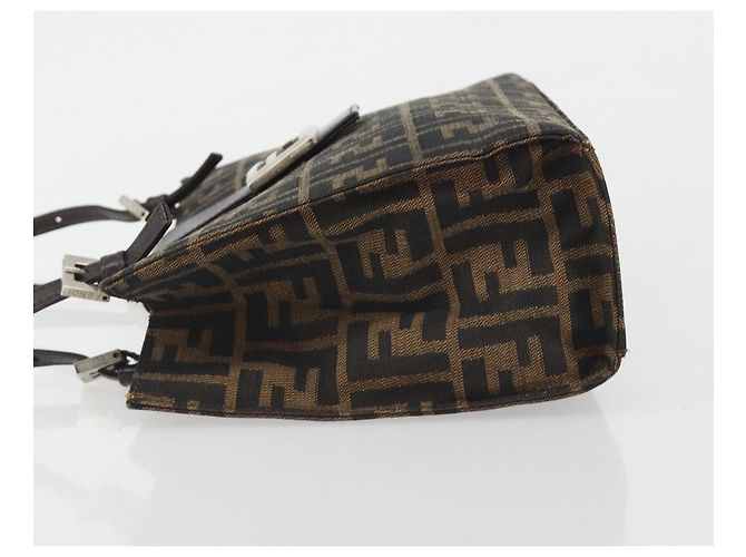 FENDI Zucca Canvas Mamma Baguette Tote Bag Brown Black - vista 4