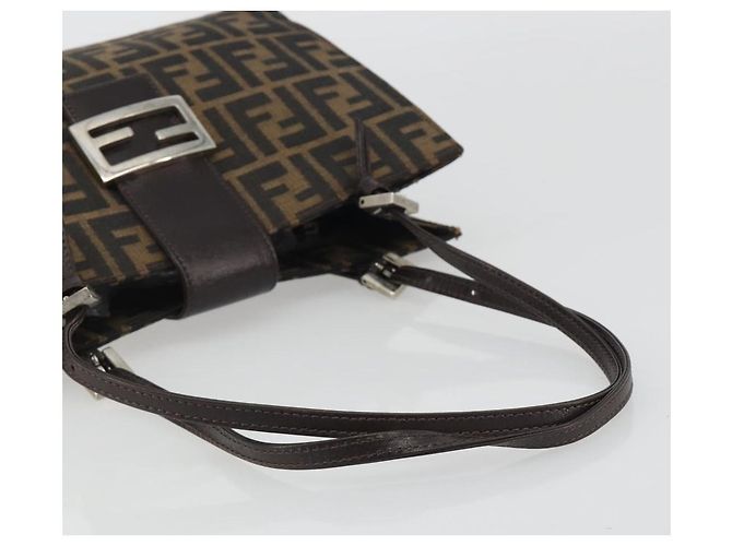 FENDI Zucca Canvas Mamma Baguette Tote Bag Brown Black - vista 7