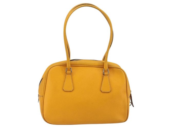 PRADA Hand Bag Leather Yellow Silver - vista 2