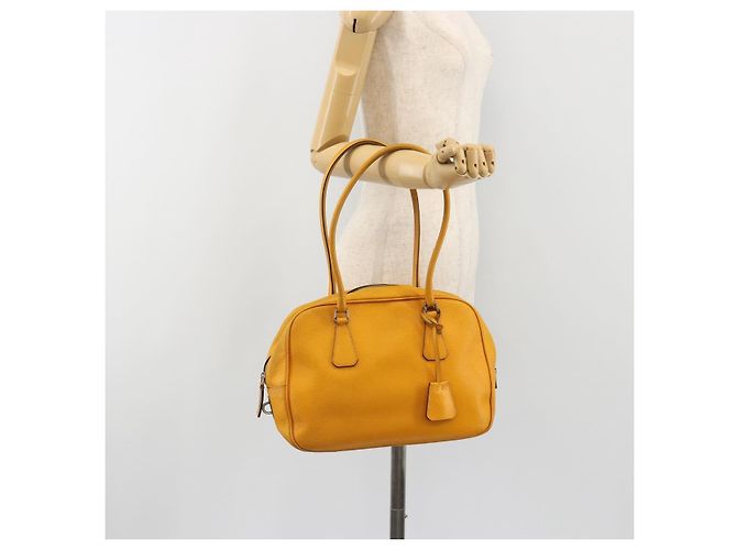 PRADA Hand Bag Leather Yellow Silver - vista 24