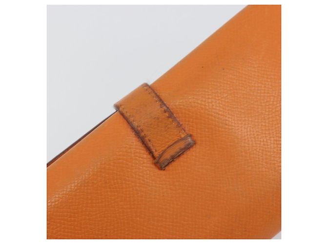 Hermès HERMES Bearn Dupri Long Wallet Leather Orange Gold - vista 12